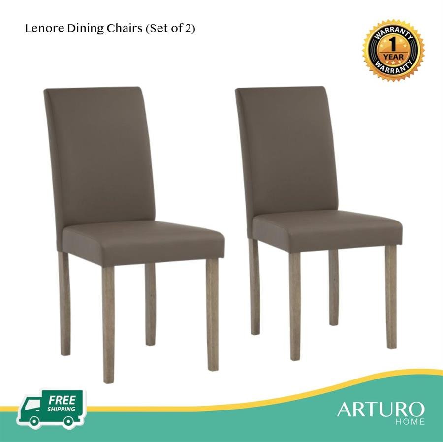 Arturo - Lenore Dining Chairs (Set of 2) / Solid Wood Chair/ PVC (Free Shipping to West Malaysia)