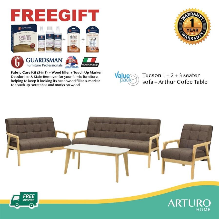 Arturo Tucson 1 2 3 Seater Sofa Coffee Table Set Free