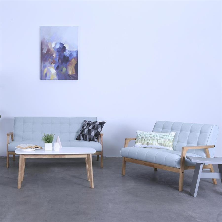Arturo - Tucson 2 + 3 Seater Sofa + Coffee Table Set + FREE Guardsman Touch-up Kit/ Solid Wood/ Black Synthetic Leather/ Blue Fabric Sofa/ Brown Fabric Sofa (Free Shipping to West Malaysia)
