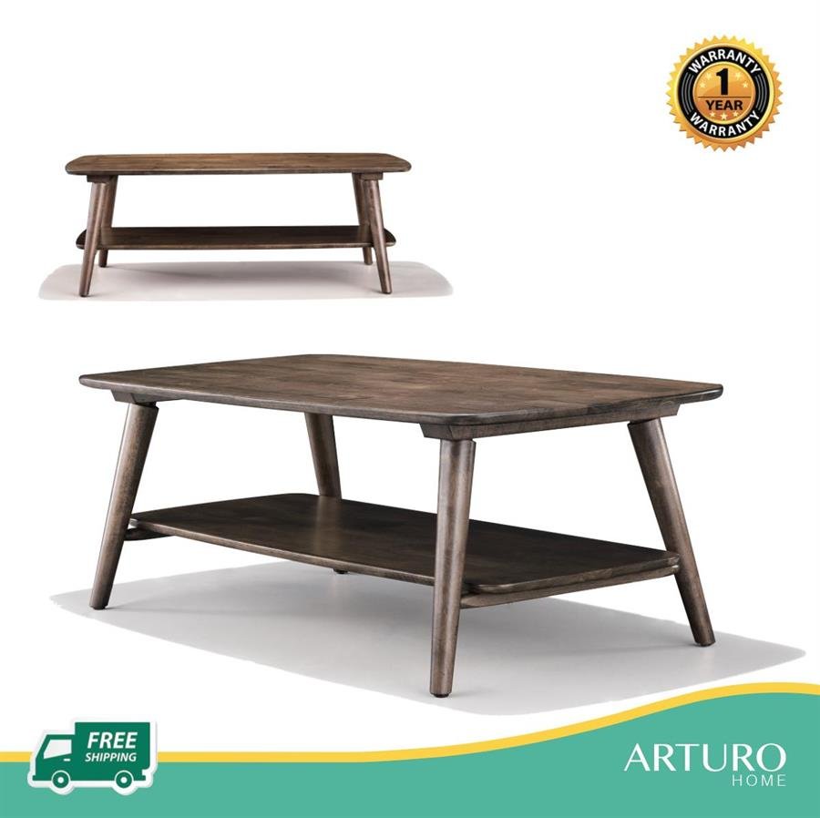 Arturo - Jacobe Living Room Set  (1 + 1 + 3 seater + Cofee Table) / Arm Chair/ Coffee Table/ 3 seater sofa/ Mid-century Design/ Retro/ Solid Wood/ Brown Fabric Sofa (FREE Shipping to West Malaysia)