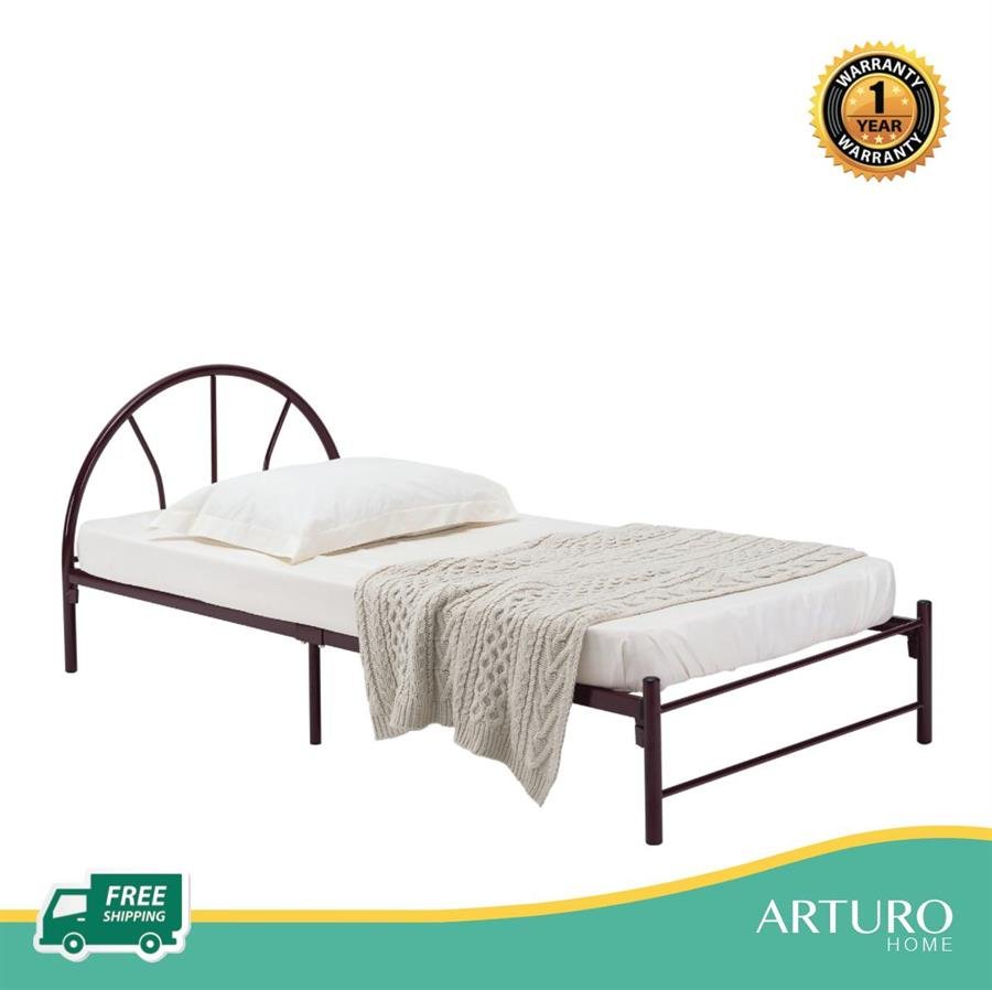 Arturo Adrian Single Size Bed Frame Red Metal Bed Classic Bed Frame Antique Bed Frame