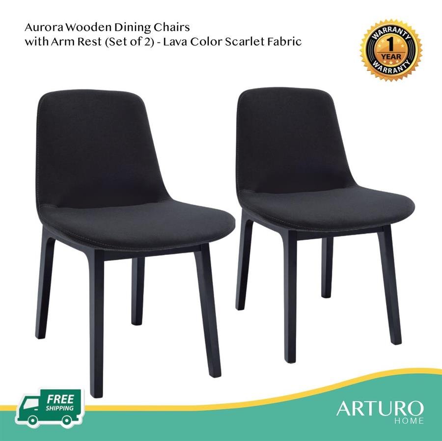 Arturo - Aurora Wooden Dining Chairs (Set of 2)/ Side Chair/ Fabric Chair/ Modern Chair (FREE Shipping to West Malaysia)