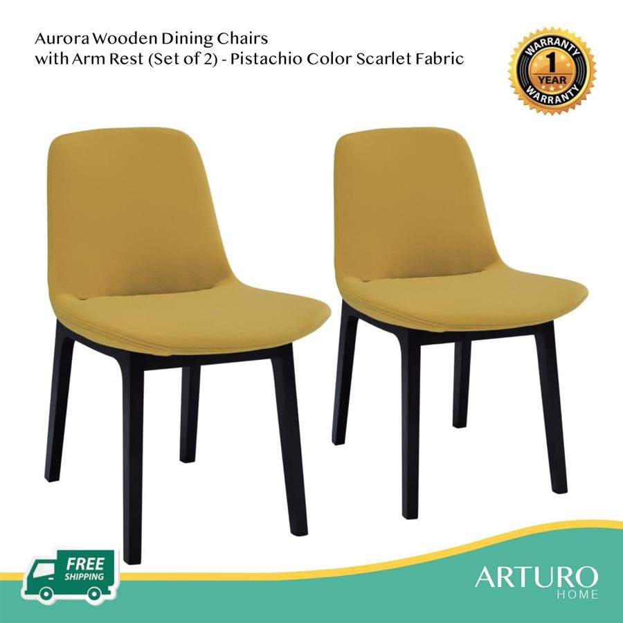 Arturo - Aurora Wooden Dining Chairs (Set of 2)/ Side Chair/ Fabric Chair/ Modern Chair (FREE Shipping to West Malaysia)