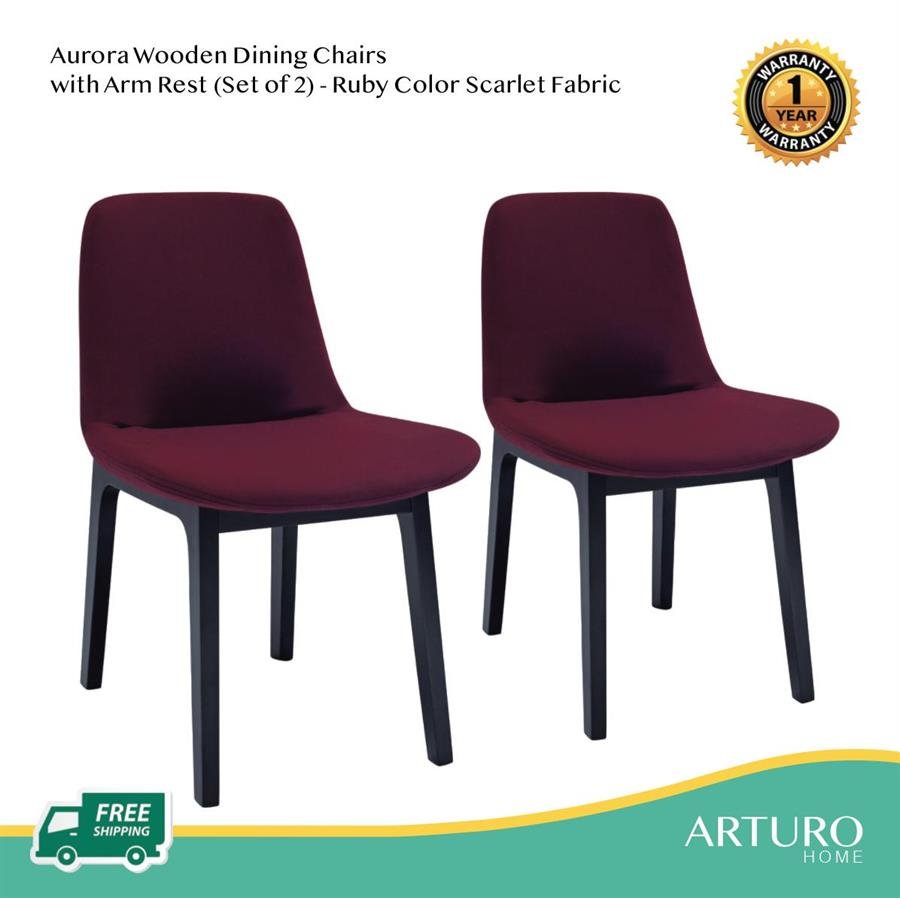 Arturo - Aurora Wooden Dining Chairs (Set of 2)/ Side Chair/ Fabric Chair/ Modern Chair (FREE Shipping to West Malaysia)