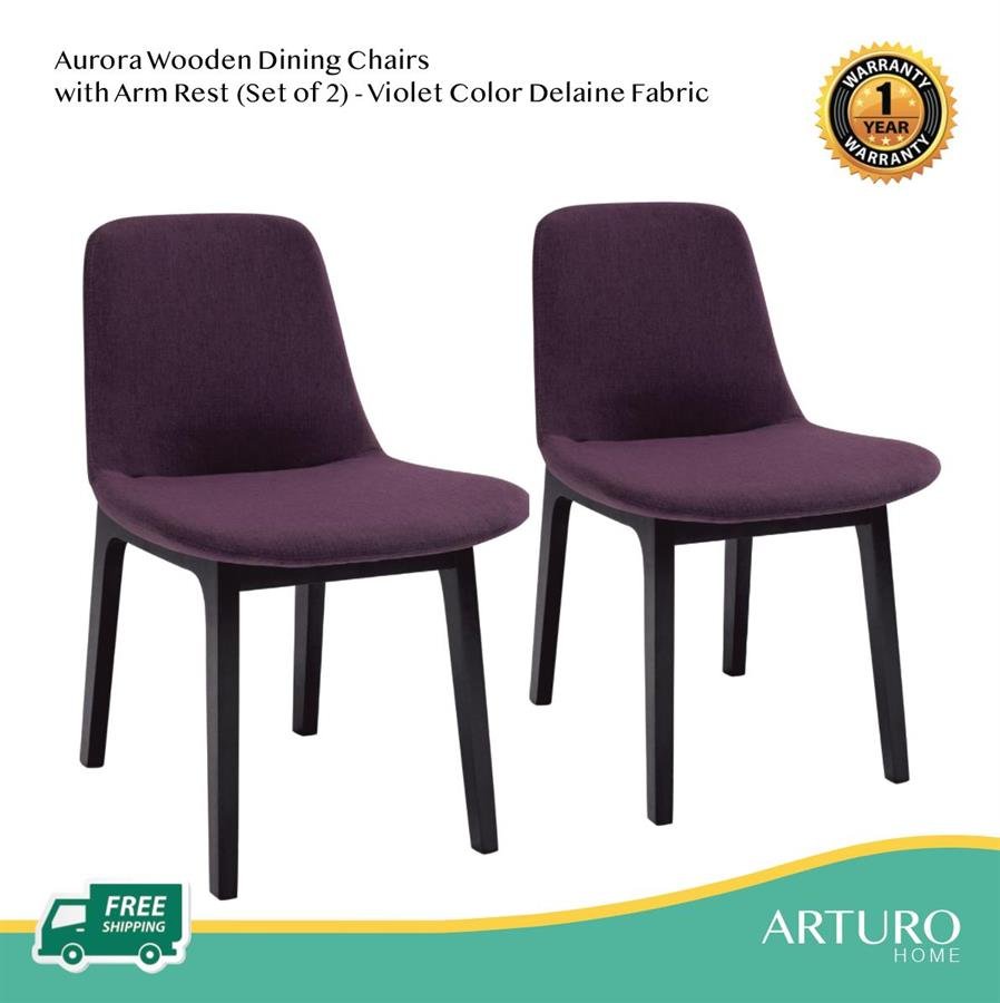 Arturo - Aurora Wooden Dining Chairs (Set of 2)/ Side Chair/ Fabric Chair/ Modern Chair (FREE Shipping to West Malaysia)