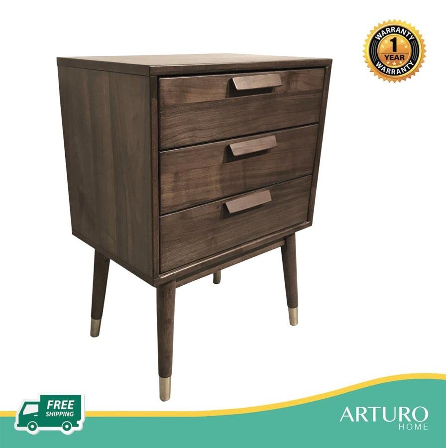 Arturo - Charlie 3 Drawer Dresser/ Solid Wood Dresser/ Walnut Veneer/ Mid-century (FREE Shipping to West Malaysia)