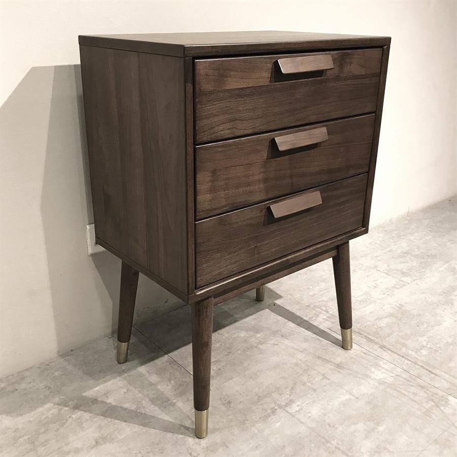 Arturo - Charlie 3 Drawer Dresser/ Solid Wood Dresser/ Walnut Veneer/ Mid-century (FREE Shipping to West Malaysia)
