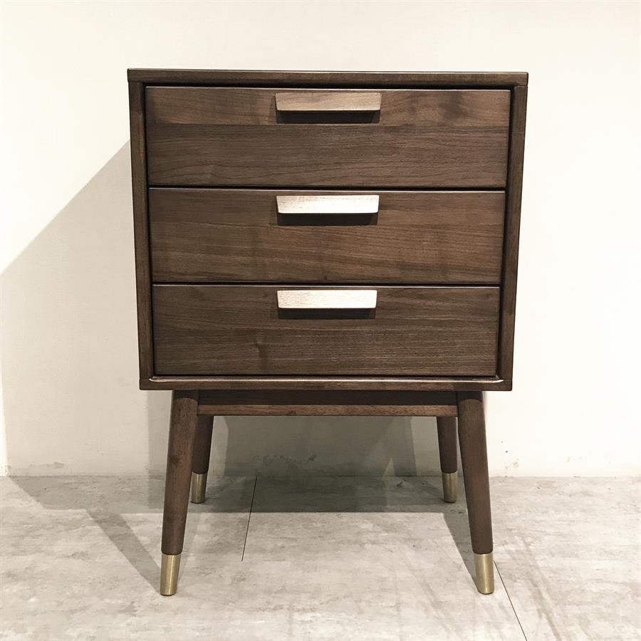 Arturo - Charlie 3 Drawer Dresser/ Solid Wood Dresser/ Walnut Veneer/ Mid-century (FREE Shipping to West Malaysia)