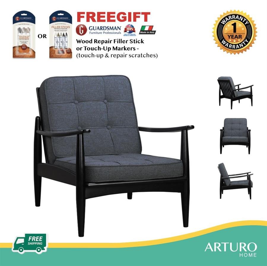 Arturo - Rippon 1 Seater Sofa/ Arm Chair/ Single Seater Sofa/ Fabric Sofa/ Solid Oak Wood/ Mid-century Design/ Retro (FREE Shipping to West Malaysia)