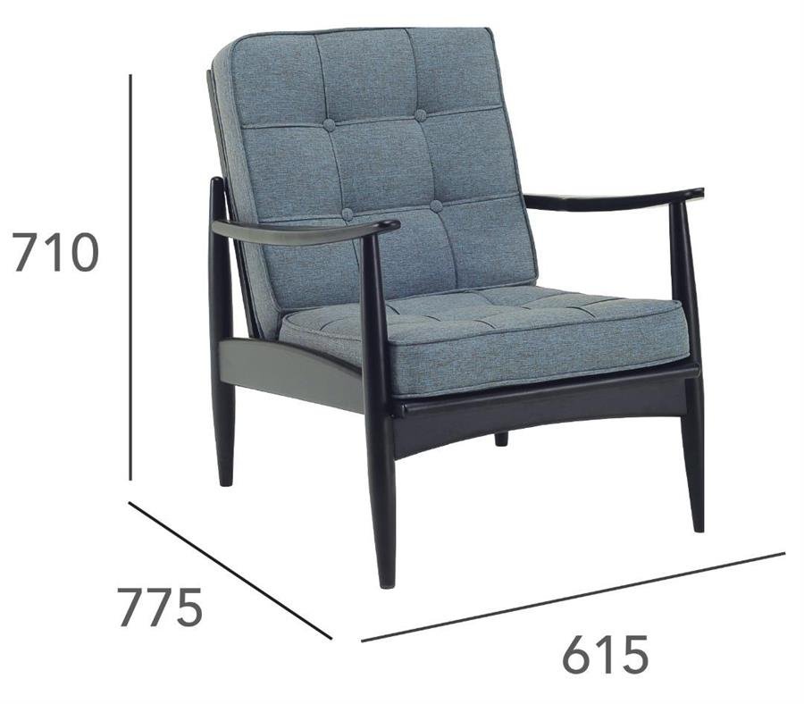 Arturo - Rippon 1 Seater Sofa/ Arm Chair/ Single Seater Sofa/ Fabric Sofa/ Solid Oak Wood/ Mid-century Design/ Retro (FREE Shipping to West Malaysia)