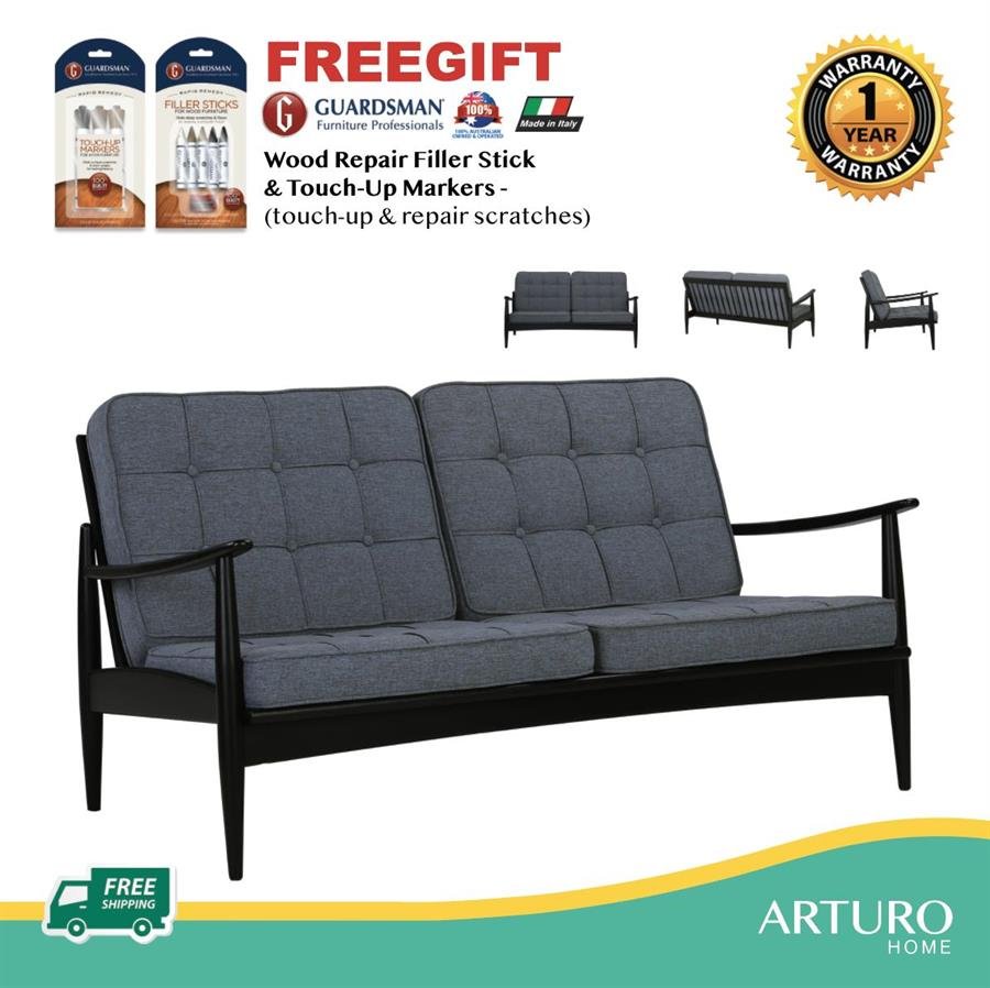 Arturo - Rippon 2 Seater Sofa/ Love Seat/ Twin Seater Sofa/ Fabric Sofa/ Solid Oak Wood/ Mid-century Design/ Retro (FREE Shipping to West Malaysia)