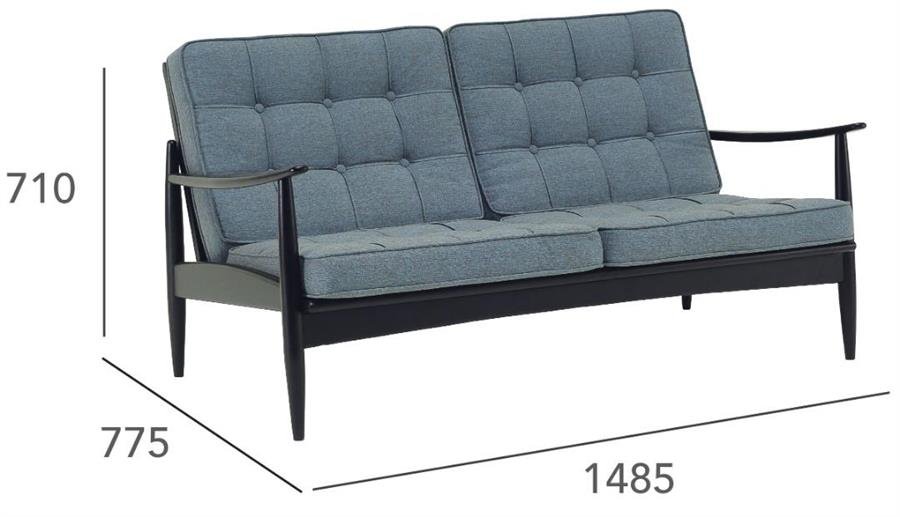 Arturo - Rippon 2 Seater Sofa/ Love Seat/ Twin Seater Sofa/ Fabric Sofa/ Solid Oak Wood/ Mid-century Design/ Retro (FREE Shipping to West Malaysia)