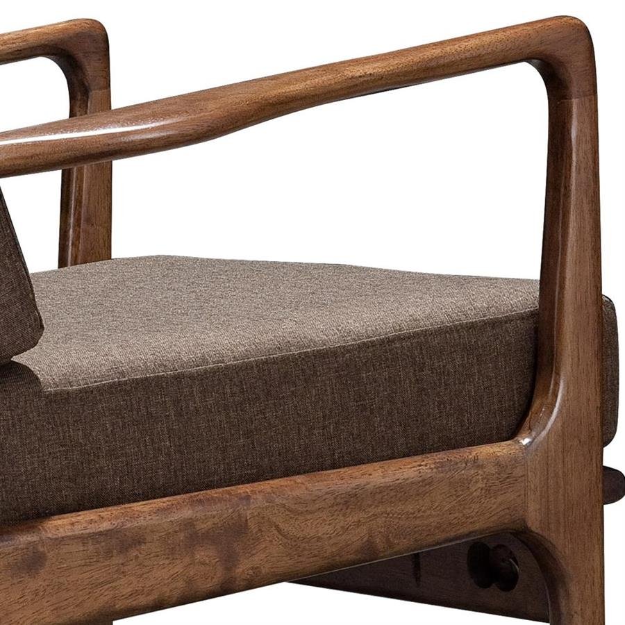 Arturo - Jacobe 1 Seater Sofa + 3 Seater Sofa Set/ Arm Chair/ Mid-century Design/ Retro/ Solid Wood/ Brown Fabric Sofa (FREE Shipping to West Malaysia)