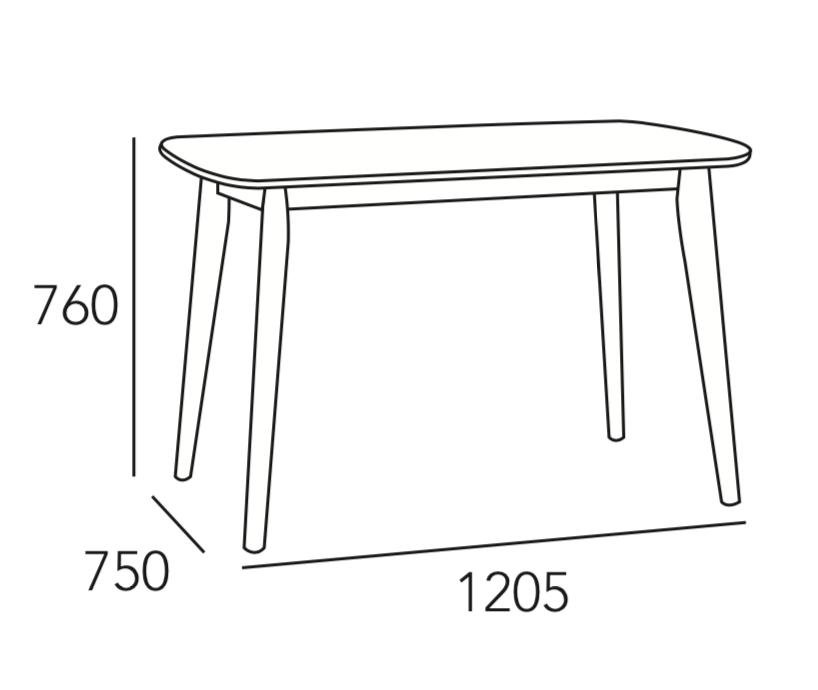 Arturo - Arthur Dining Table (1.2M) + 4 Davin Dining Chair/ Dining Set/ Solid Wood/ Grey Fabric Cushion Chair/ 4 seater set (FREE Shipping to West Malaysia)