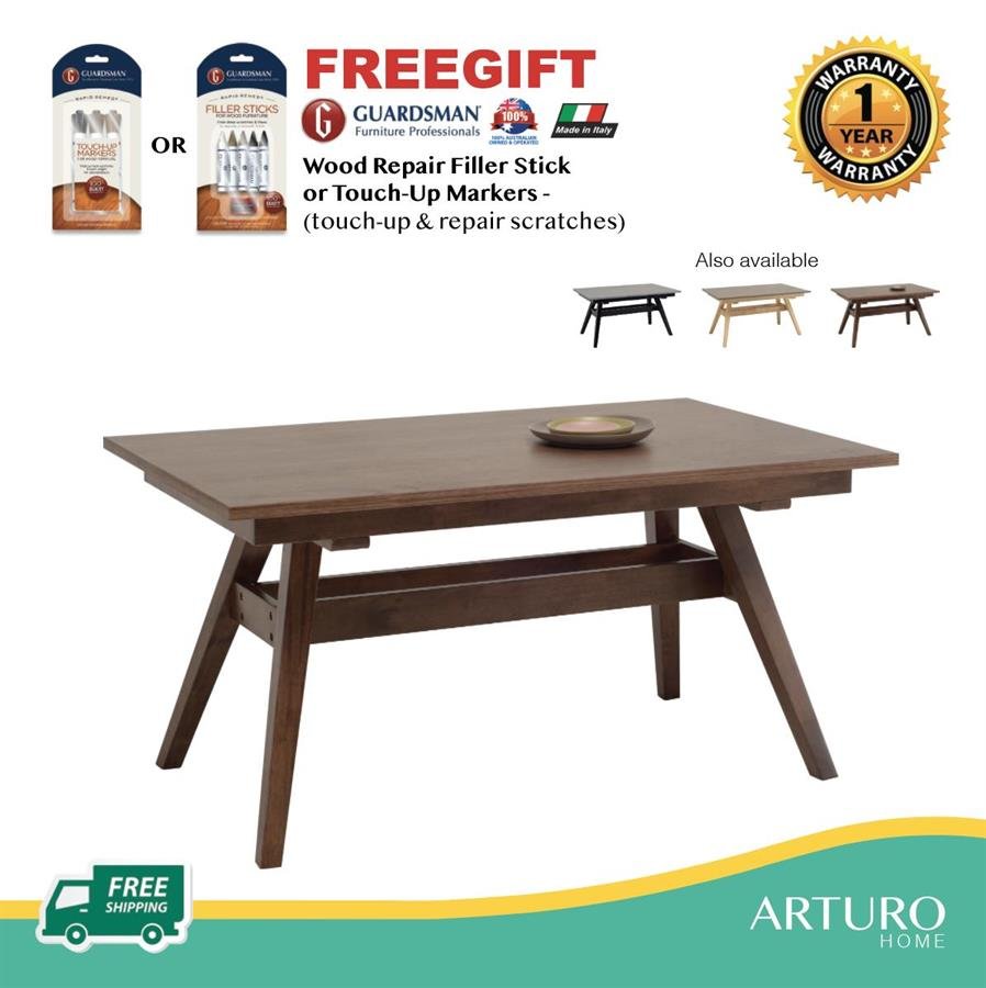 Arturo - Valko Dining Table (1.5M)/ Rectangle Table/ Solid Wood Table (FREE Shipping to West Malaysia)