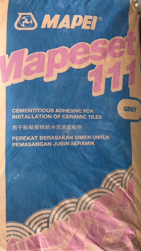 Mapeset 111 Cementitious Adhesive For Installation Of Ceramic Tiles