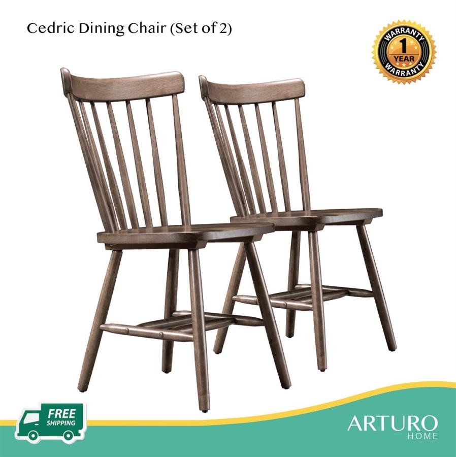 Arturo - Cedric Dining Chair (Set of 2)/ Solid Wood Dining Chair/ Mid-century Design/ Retro Design/ Wooden Chair/ Country Chair (FREE Shipping to West Malaysia)