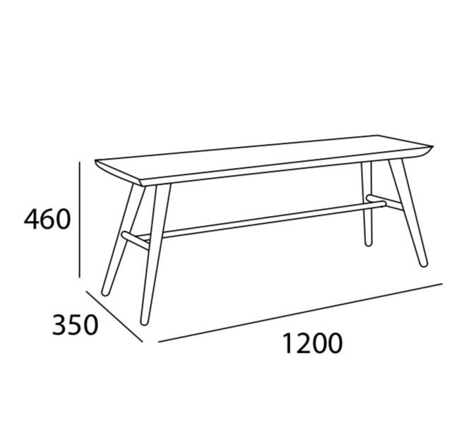Arturo - Marrim Bench/ Solid Wood Bench (1.2M) FREE Shipping to West Malaysia