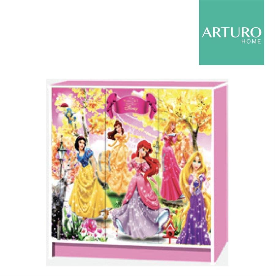 Arturo - Wonderland Children Cartoon 3 Door Cabinet/ Upin & Ipin/ Mickey Mouse/ Minnie Mouse/ Hello Kitty/ Princess/ Snow White