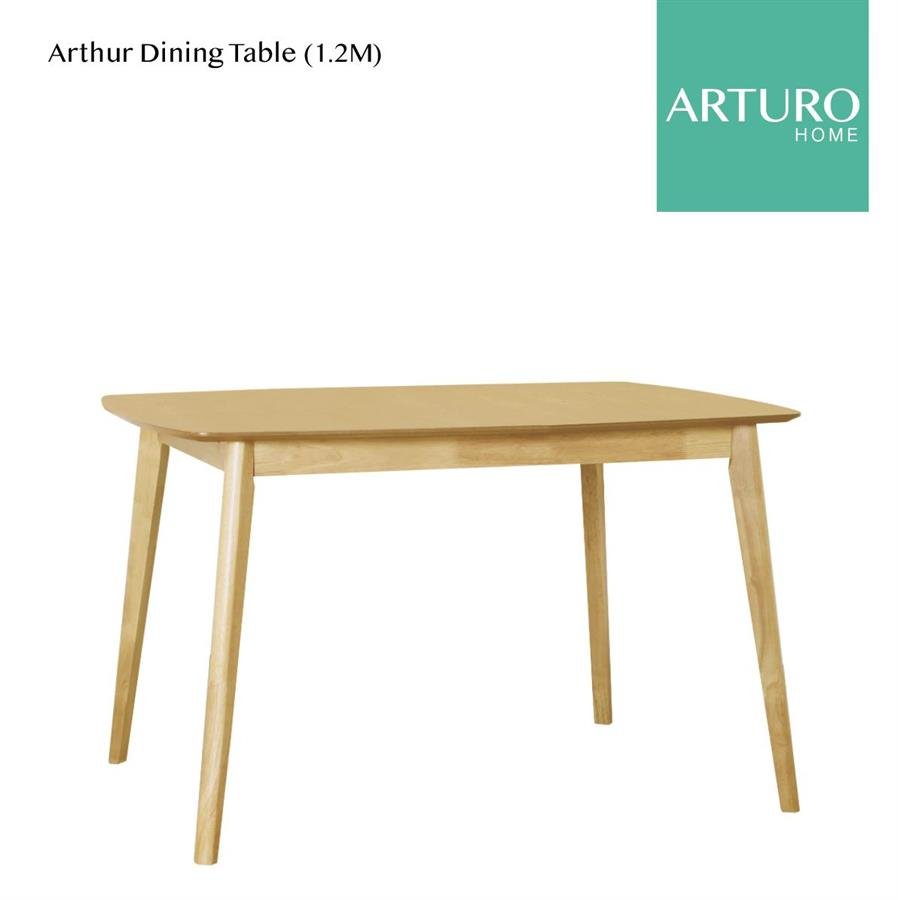 Arturo - Arthur Dining Table (1.2M) / Solid Wood Table/ Rectangle Table (FREE Shipping to West Malaysia)
