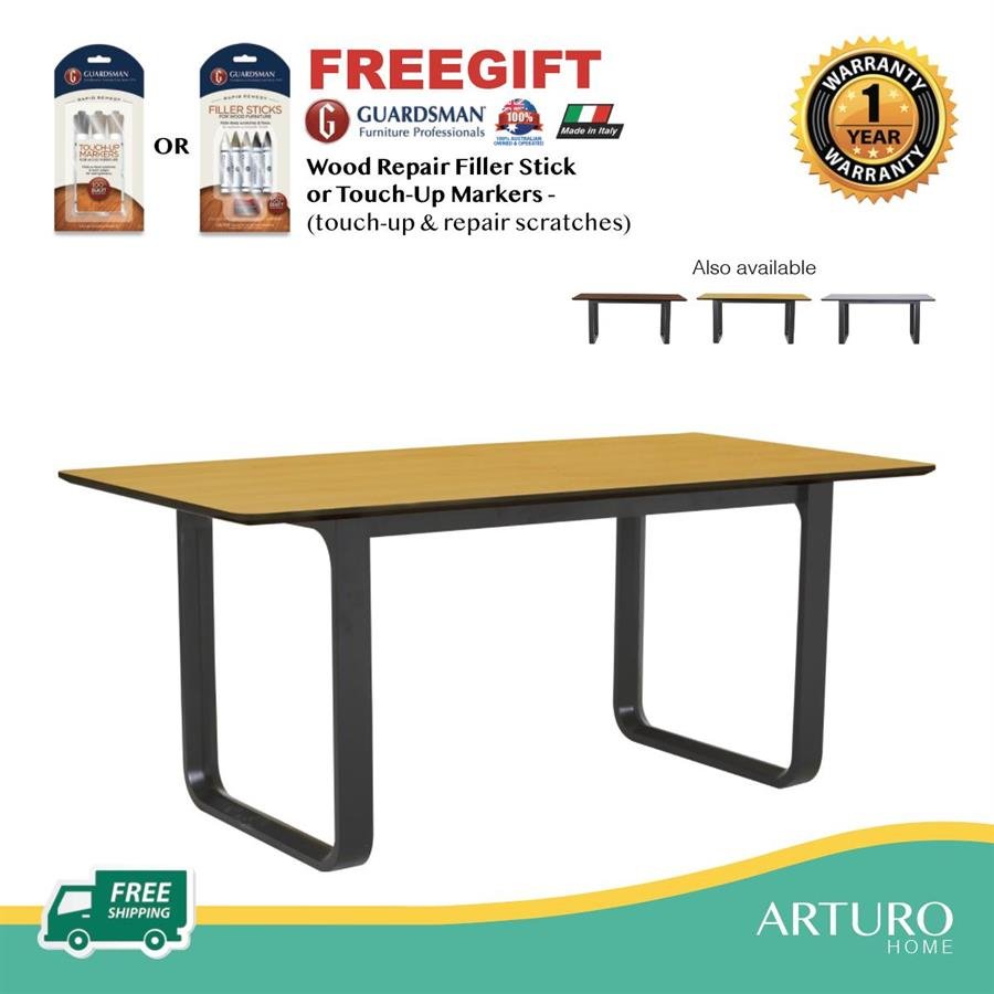 Arturo - Ulmer Dining Table (1.8M)/ Rectangle Table/ Solid Wood Table (FREE Shipping to West Malaysia)