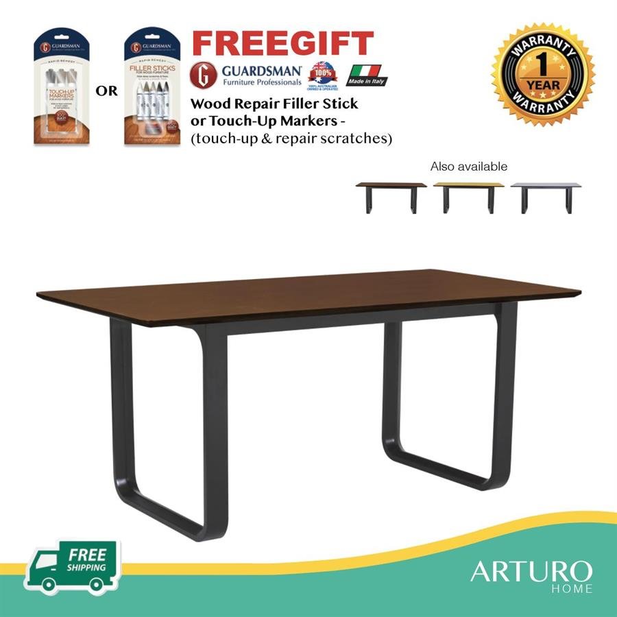 Arturo - Ulmer Dining Table (1.8M)/ Rectangle Table/ Solid Wood Table (FREE Shipping to West Malaysia)