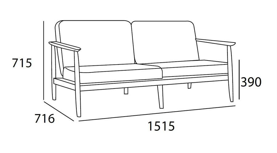 Arturo - Entex 2 Seater Sofa Set/ Love Seat/ Twin Seater/ Solid Wood Sofa/ Fabric Sofa (FREE Shipping to West Malaysia)