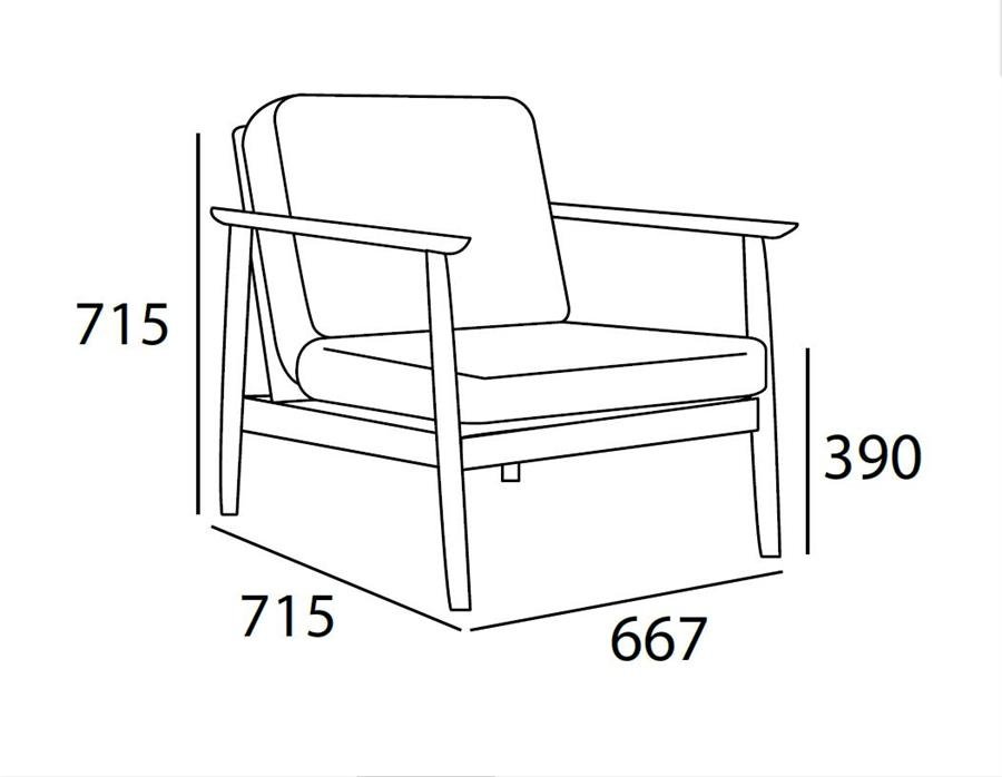 Arturo - Entex Sofa Set (1 seater)/ Single Seater Sofa/ Arm Chair/ Solid Wood Sofa/ Fabric Sofa (FREE Shipping to West Malaysia)