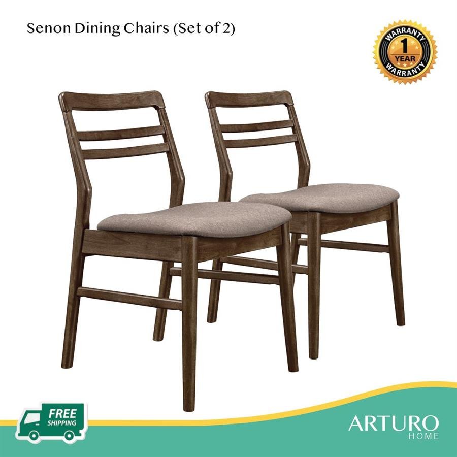Arturo - Senon Dining Chair (Set of 2)/ Solid Wood Chair/ Fabric Chair/ Mid-century Design/ Retro Design (FREE Shipping to West Malaysia)