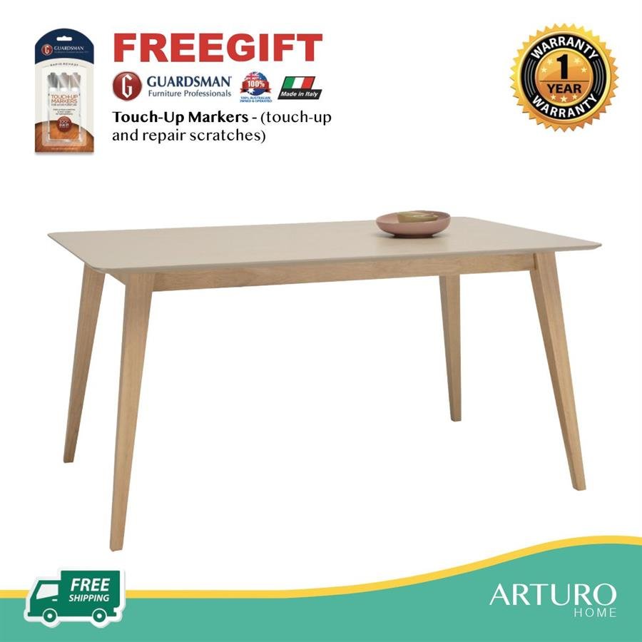 Arturo - Platon Dining Table (1.5M)/ Rectangle Dining Table/ Wooden Dining Table (FREE Shipping to West Malaysia)