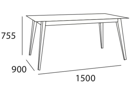 Arturo - Platon Dining Table (1.5M)/ Rectangle Dining Table/ Wooden Dining Table (FREE Shipping to West Malaysia)