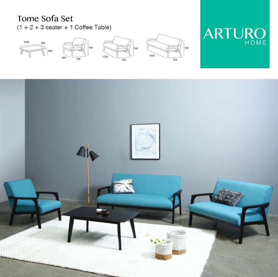 Arturo Tome Sofa Set (1+2+3 Seaters) + Coffee Table