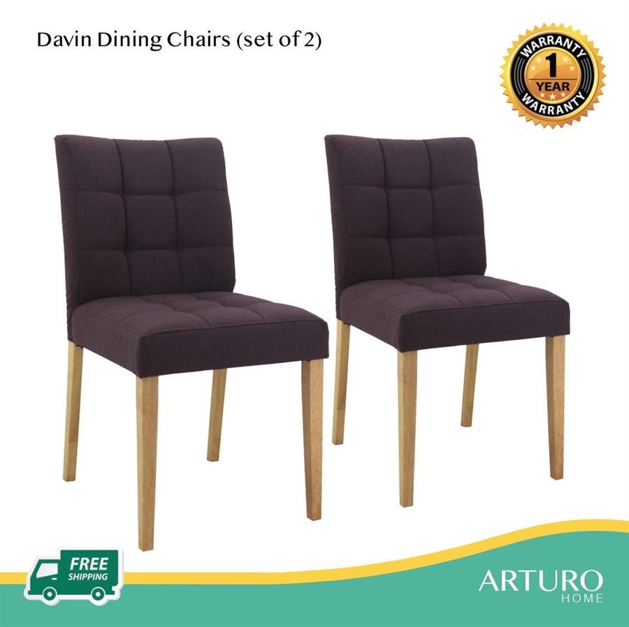 Arturo - Davin Dining Chairs (set of 2)/ Fabric Chairs/ Solid Wood Chairs (FREE Shipping to West Malaysia)