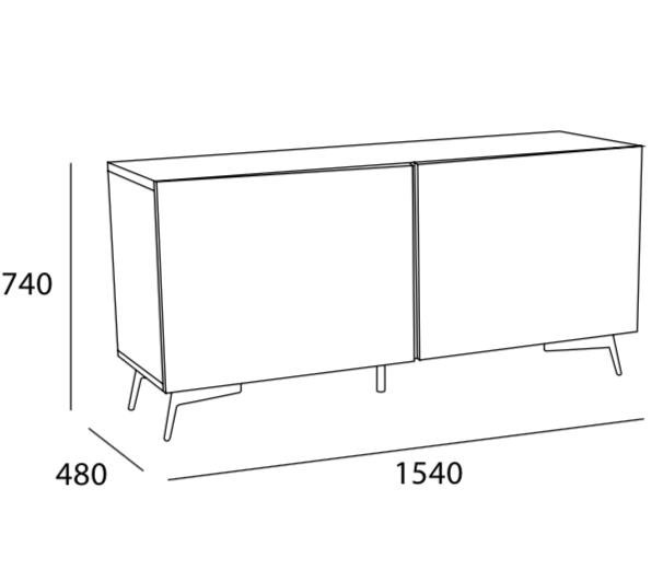 Arturo - Akon Sideboard/  (1.54M)/ Oak Color/ Walnut Color (FREE Shipping to West Malaysia)