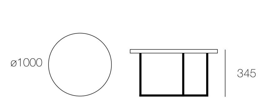 Arturo - Turner Round Coffee Table (ø1M) FREE Shipping to West Malaysia