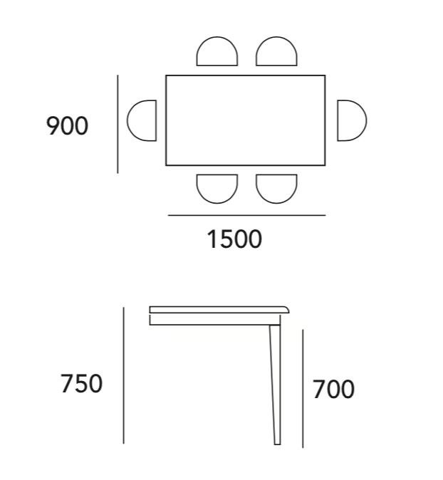 Arturo Harvey Dining Table (1.5m)
