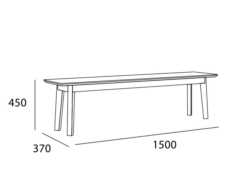 Arturo - Gabbie Dining Bench/ Solid Wood Bench (FREE Shipping to West Malaysia)