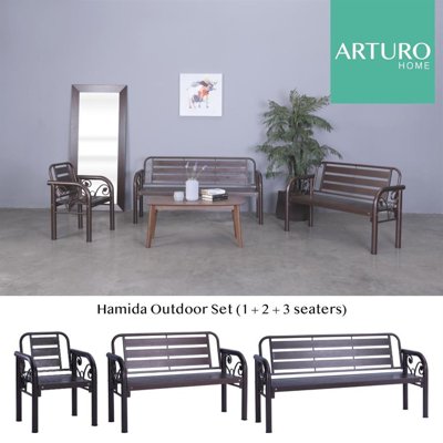 Arturo - Hamida Outdoor Set (1+2+3 Seaters)/ Powder Coated Metal/ Outdoor Bench/ Outdoor Chairs (FREE Shipping to West Malaysia)