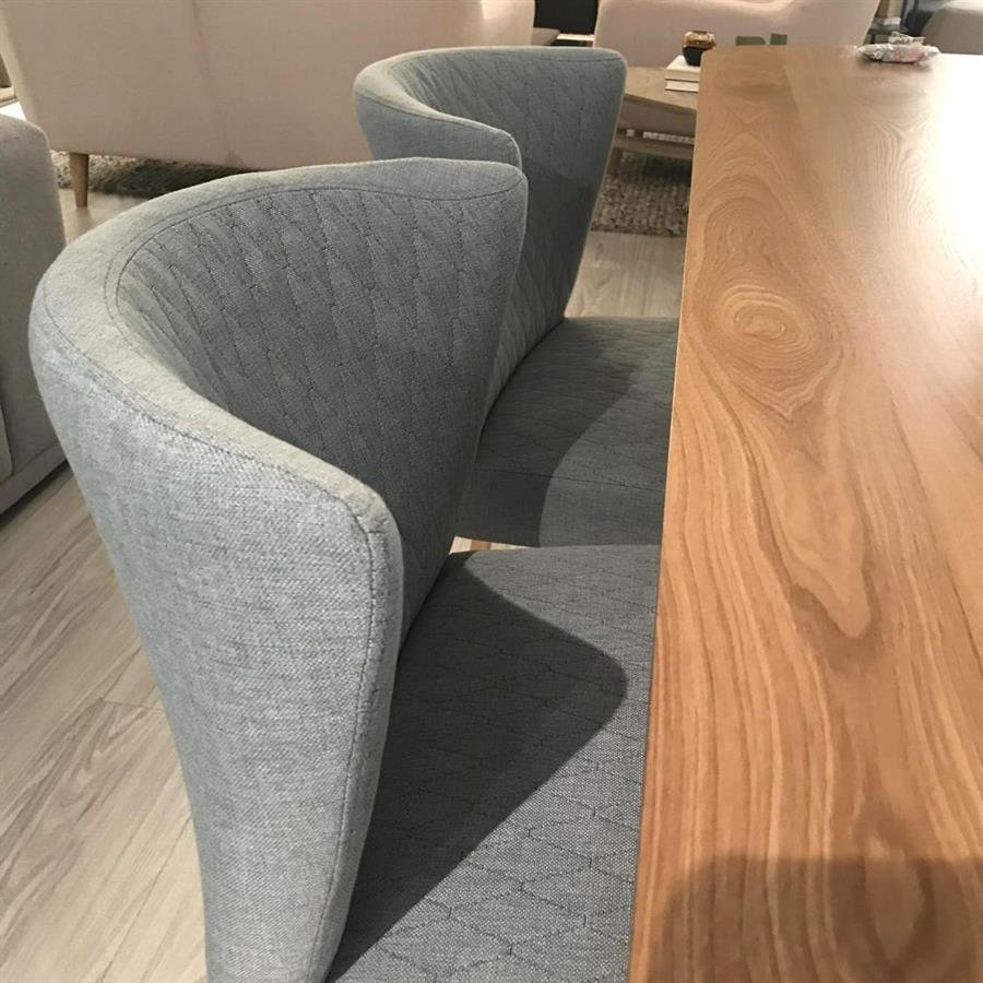 Arturo - Rhoda Dining Chair with Arm Rest/ Arm Chair/ Fabric Chair/ Solid Wood Chair/ Blue Chair/ Black Chair/ Brown Chair (FREE Shipping to West Malaysia)
