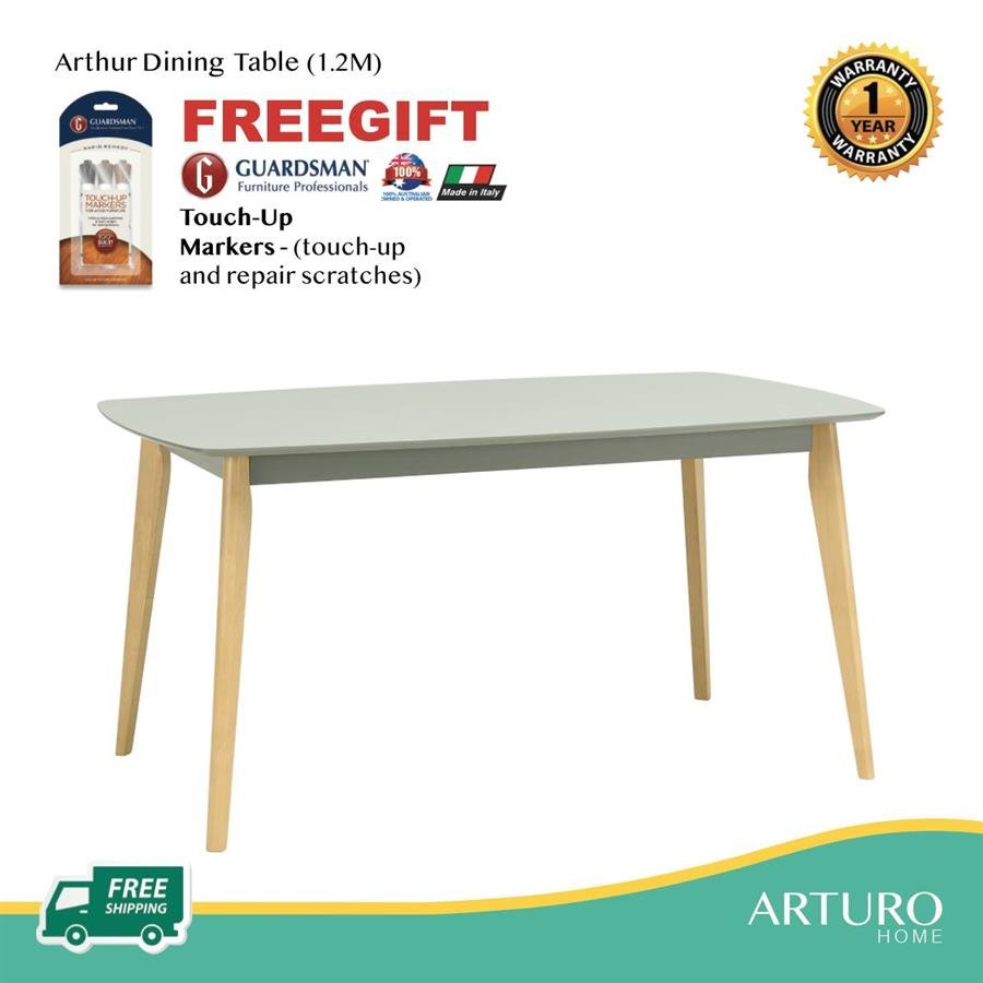 Arturo - Arthur Dining Table (1.5m) / Solid Wood Table/ Rectangle Table (FREE Shipping to West Malaysia)