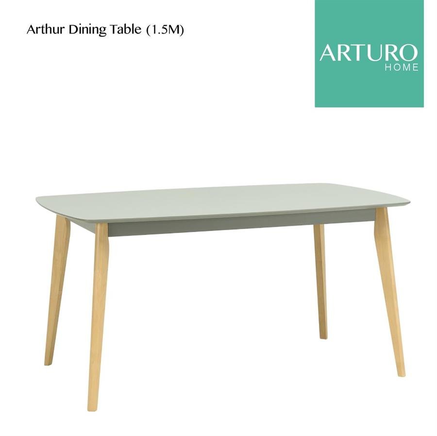 Arturo - Arthur Dining Table (1.5m) / Solid Wood Table/ Rectangle Table (FREE Shipping to West Malaysia)