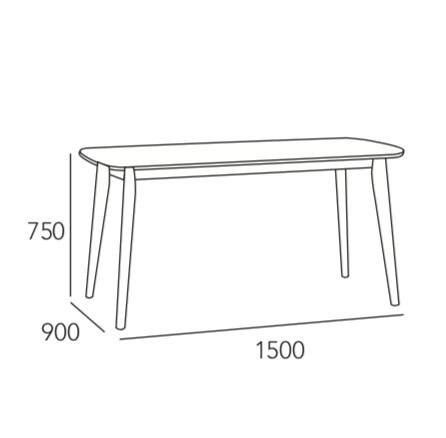 Arturo - Arthur Dining Table (1.5m) / Solid Wood Table/ Rectangle Table (FREE Shipping to West Malaysia)