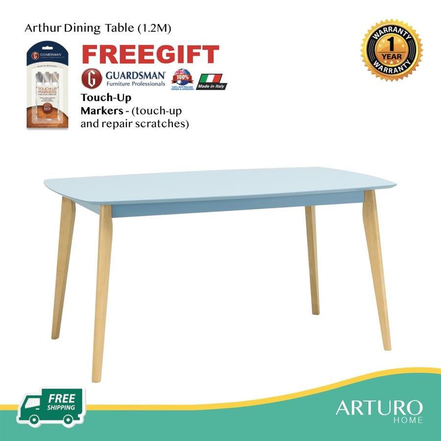 Arturo - Arthur Dining Table (1.5m) / Solid Wood Table/ Rectangle Table (FREE Shipping to West Malaysia)