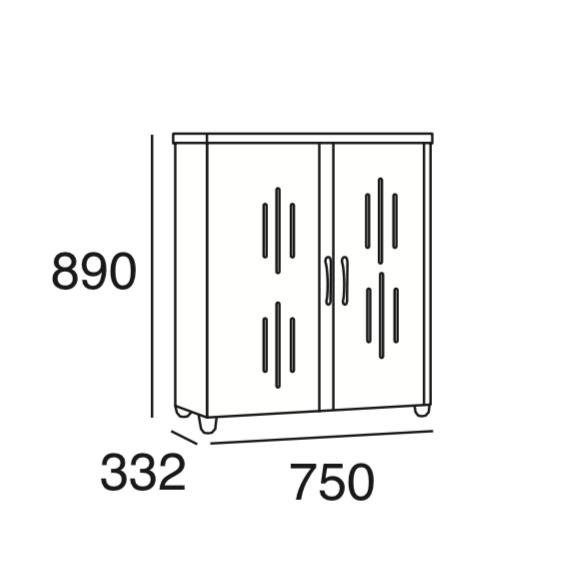 Arturo Hasting 2 Door Shoe Cabinet (Small)