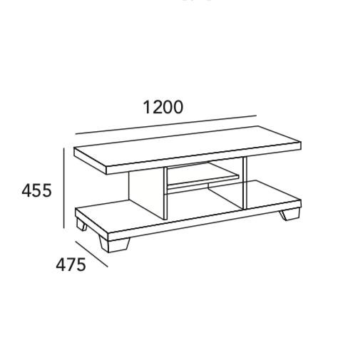 Arturo - Toby TV Cabinet (1.2m)/ TV Console/ Media Unit/ White and Black Colour Options