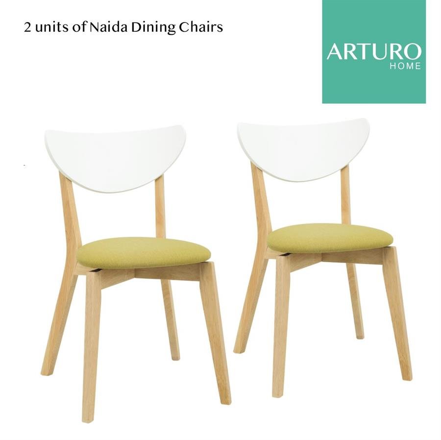 Arturo - Naida Dining Chair (Set of 2), Solid Wood Chair, Fabric Chair (FREE Delivery to West Malaysia)