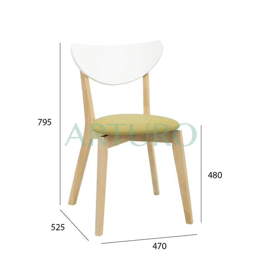 Arturo - Naida Dining Chair (Set of 2), Solid Wood Chair, Fabric Chair (FREE Delivery to West Malaysia)