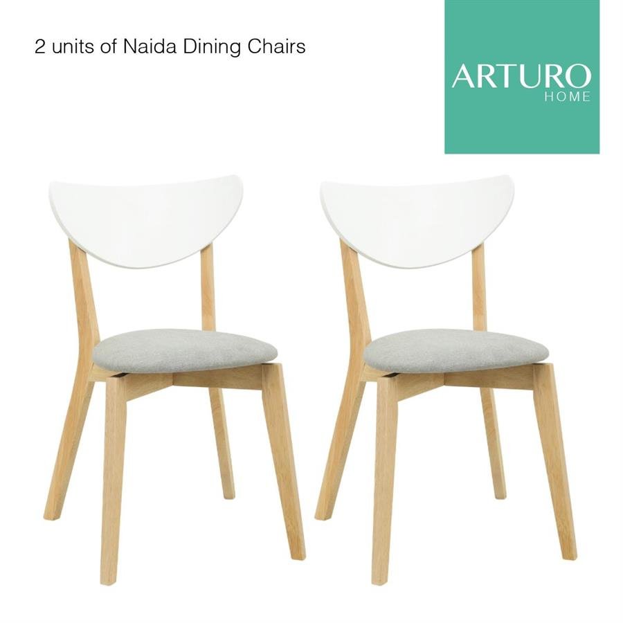 Arturo - Naida Dining Chair (Set of 2), Solid Wood Chair, Fabric Chair (FREE Delivery to West Malaysia)