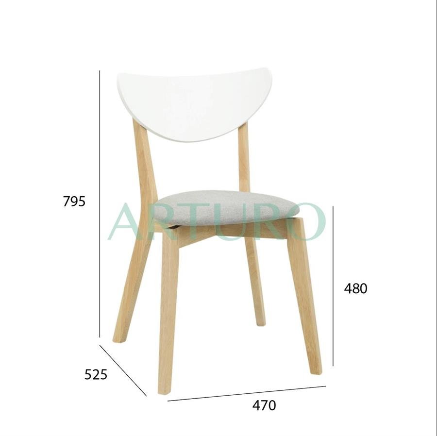 Arturo - Naida Dining Chair (Set of 2), Solid Wood Chair, Fabric Chair (FREE Delivery to West Malaysia)