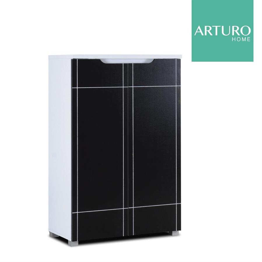 Arturo Arturo Draper 2 Door Shoe Cabinet (White/Black)(Big)